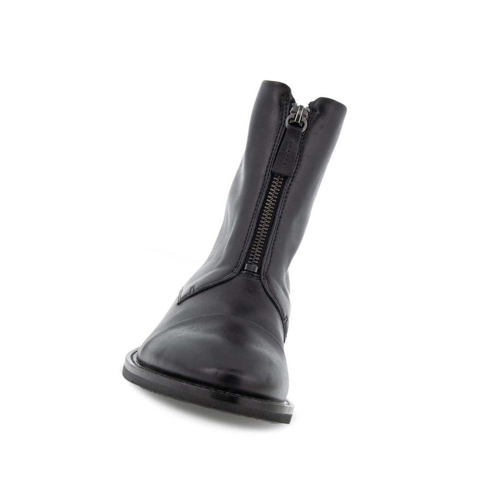 Women's Ecco Sartorelle 25 Tailored Central Zip Ankle Boots Black | USA 25FDN